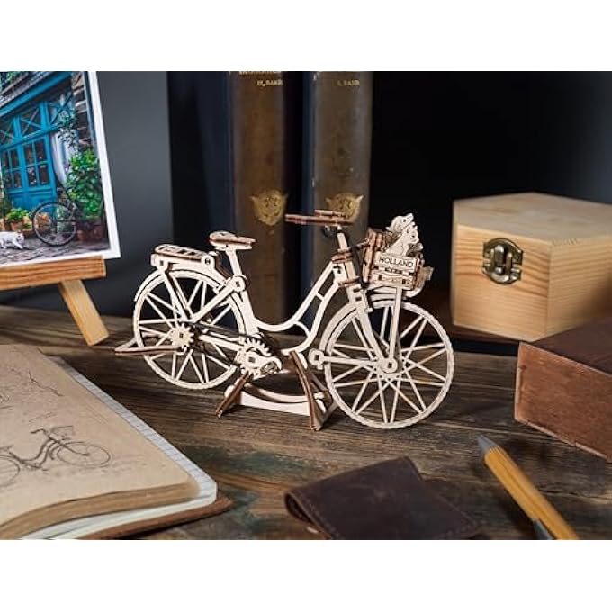 DUTCH BICYCLE 3D PUZZLE - WOODEN MODEL KITS FOR ADULTS TO BUILD AMSTERDAM BIKE - WORLD CITIES COLLECTION BUILDING SET WITH CHAIN DRIVE - 3D WOODEN PUZZLES FOR ADULTS FOR CHRISTMAS - Image 4